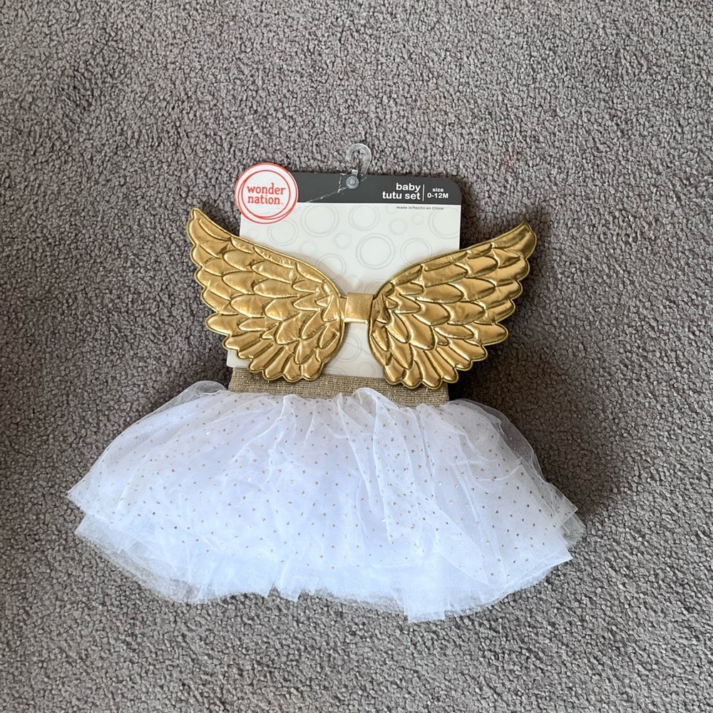 Wonder Nation Baby Angel Tutu Set size 0-12M